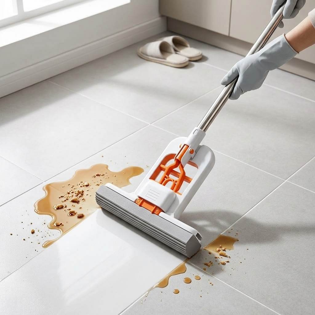 Self-Wringing Flat Mop