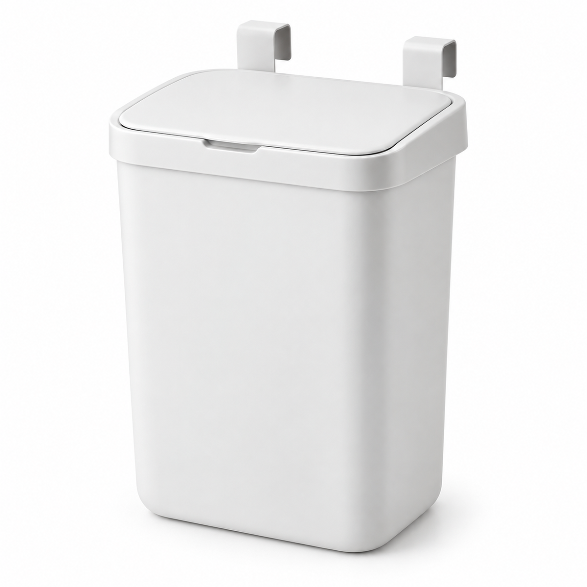 10 L Hanging Kitchen Waste Bin with Flip Lid and Cabinet Door Hooks for Countertop Cleanup and Household Storage